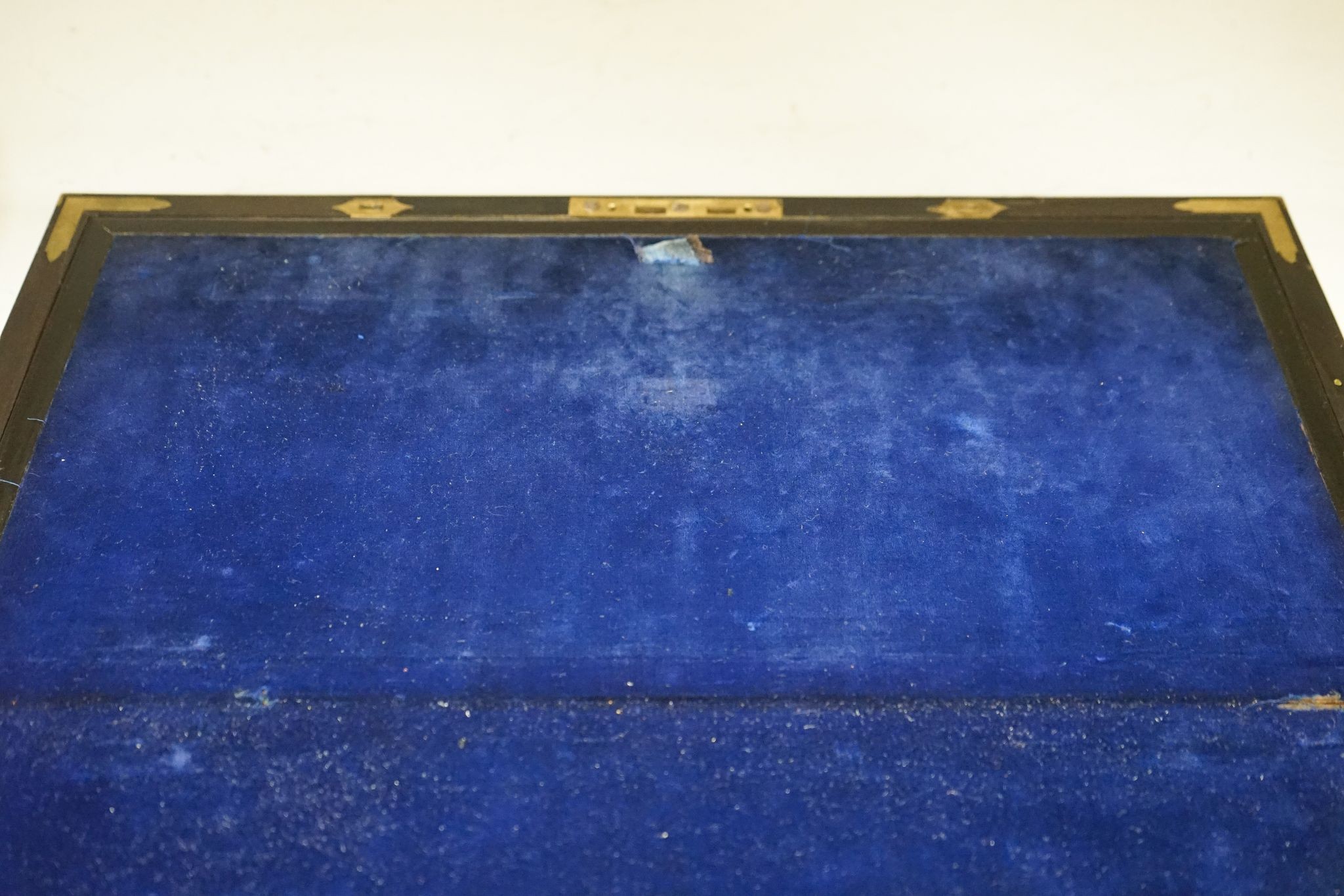 A 19th century mahogany and brass mounted writing slope, 51cm